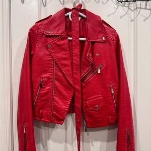 Red Women's Biker Jacket